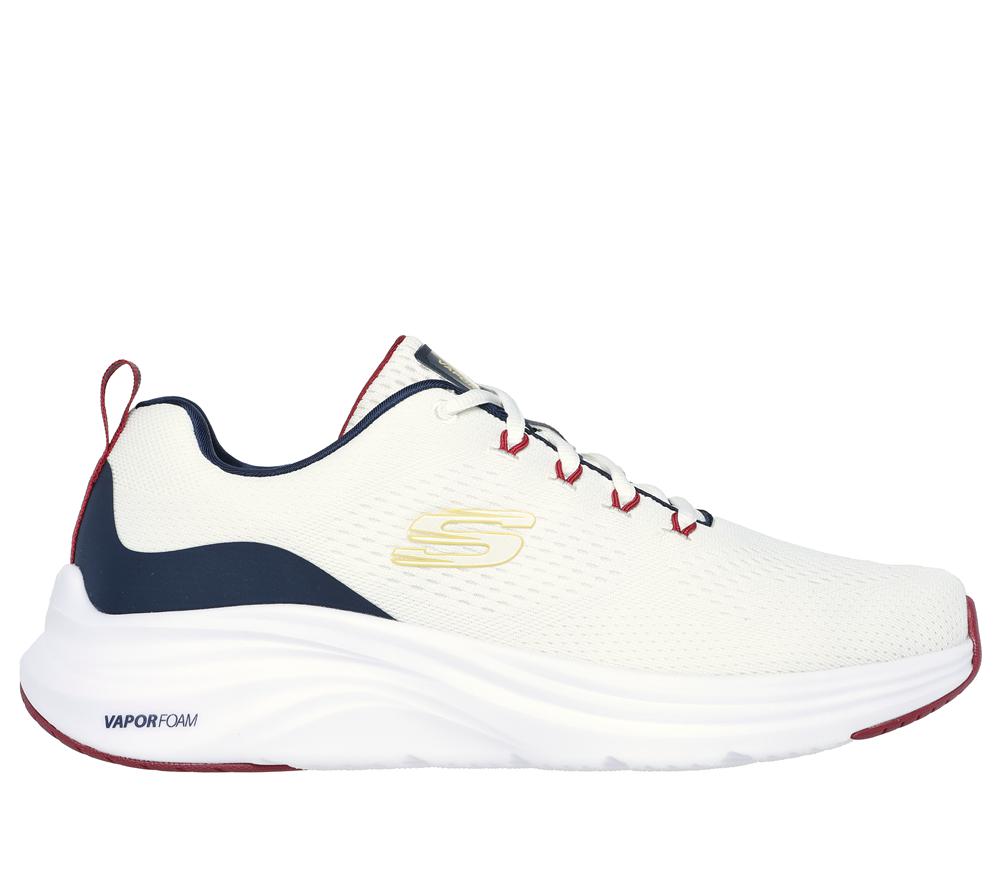 Men Skechers Vapor Foam Lace Up White / Navy  USA |  0392-FLDNW
