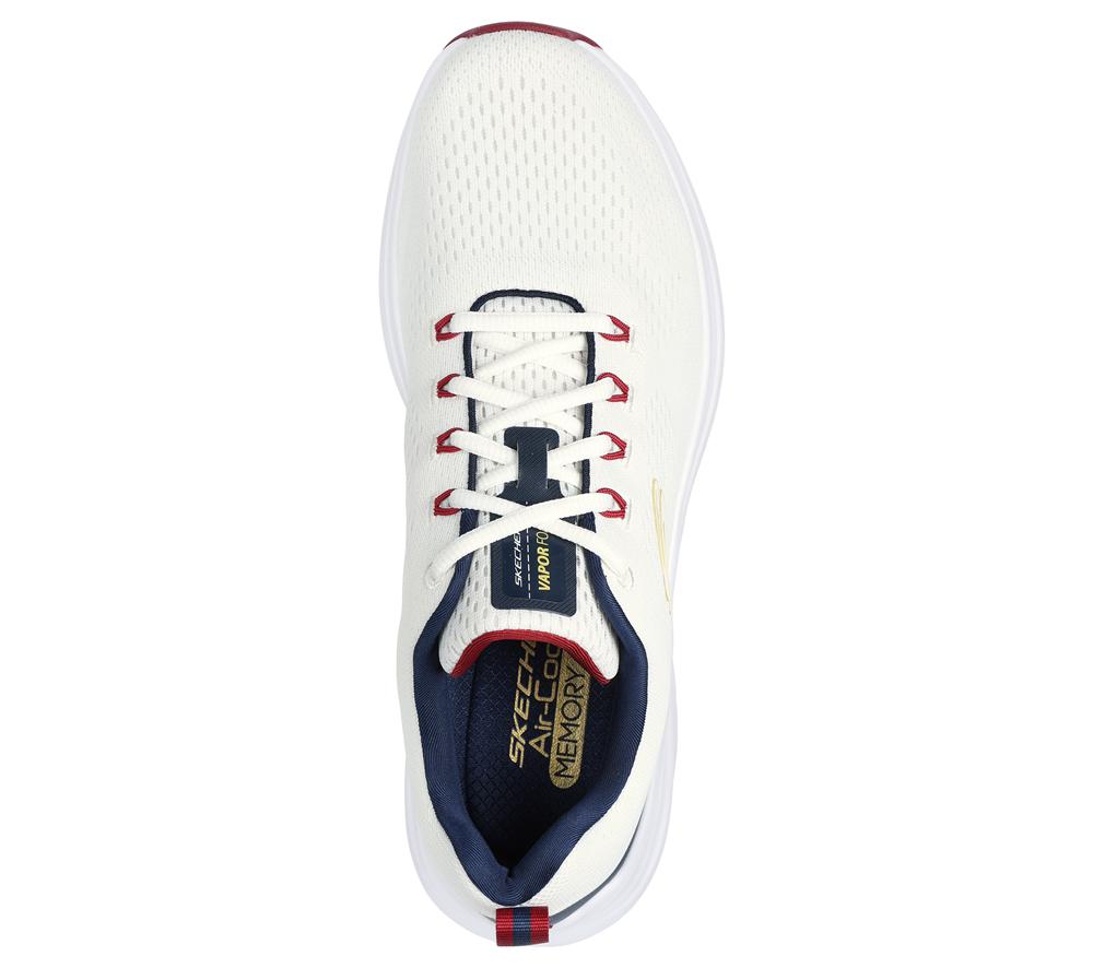 Men Skechers Vapor Foam Sneakers White / Navy  USA |  5879-IWLRP