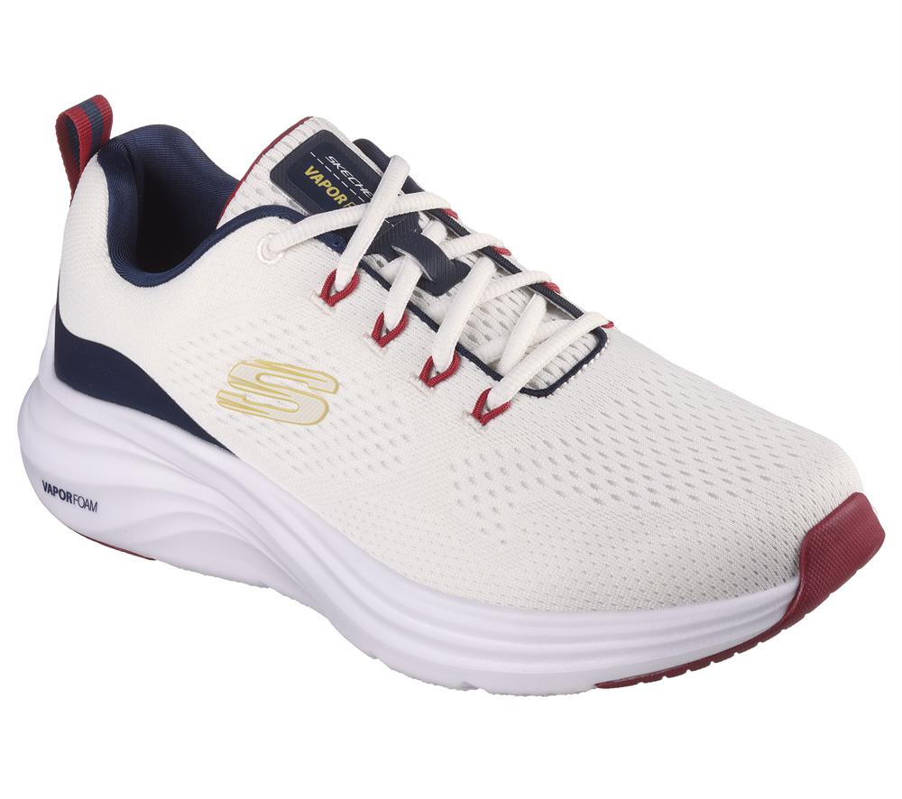 Men Skechers Vapor Foam Sneakers White / Navy  USA |  5879-IWLRP