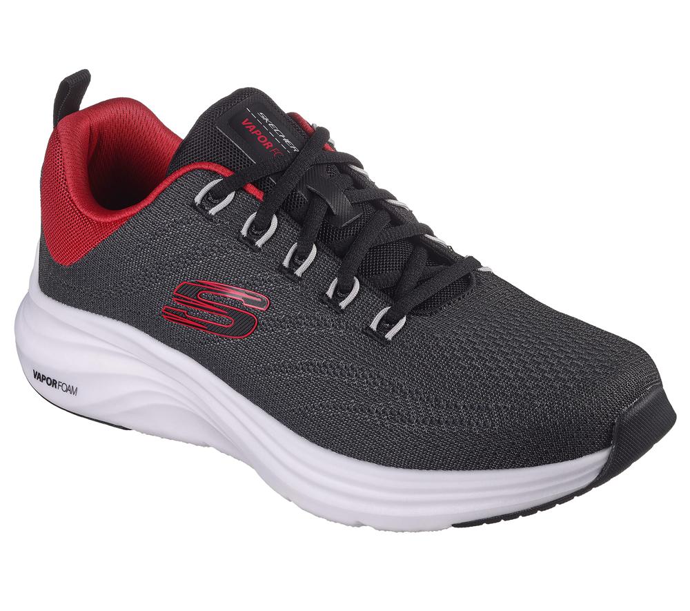 Men Skechers Vapor Foam - Varien Lace Up Black / Red  USA |  0792-LZRVD