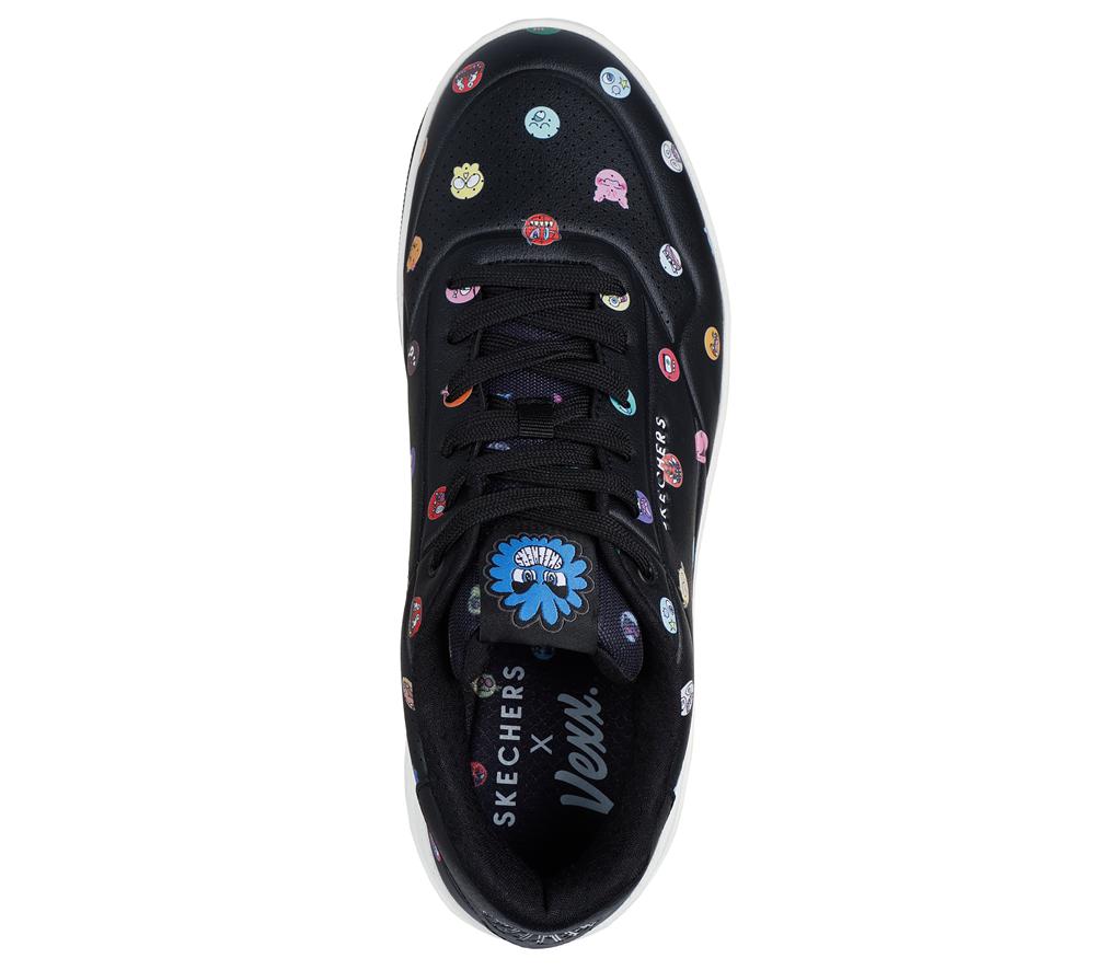 Men Skechers Vexx: Uno Court - Vexx Multi-Moji Sneakers Black / Multicolor  USA |  3057-XTGJP