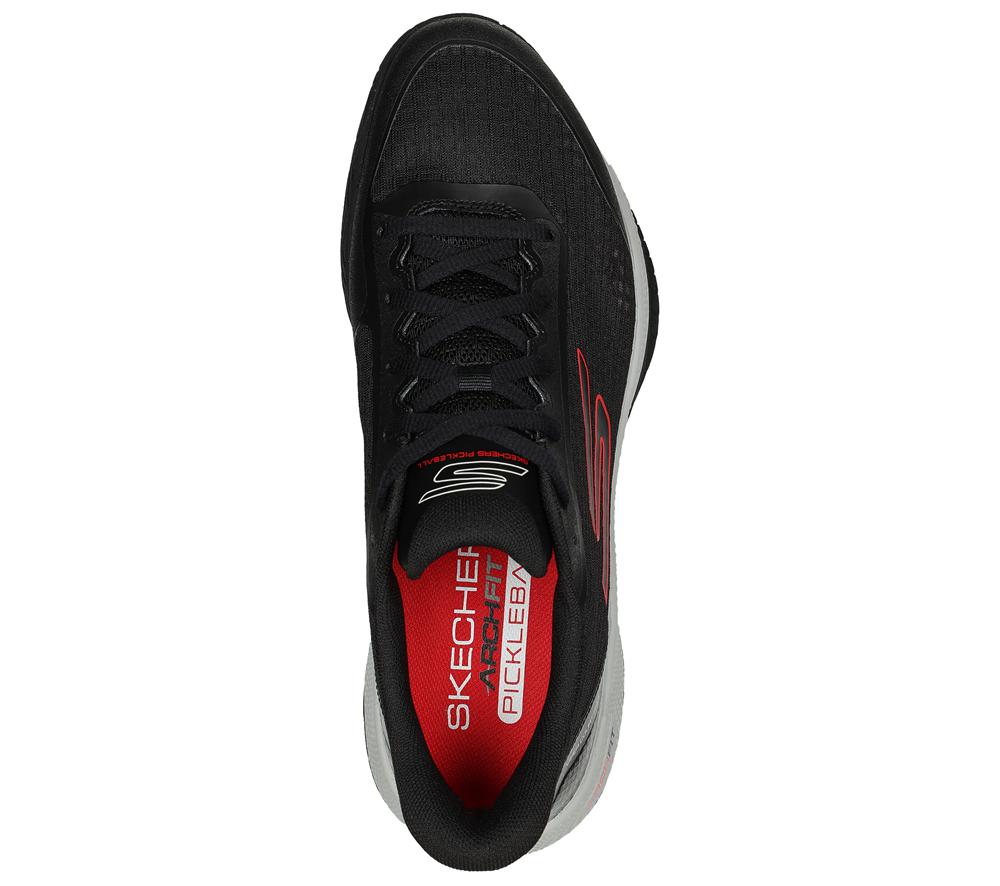 Men Skechers Viper Court Pro - Pickleball Lace Up Black / Red  USA |  4956-XCBKW