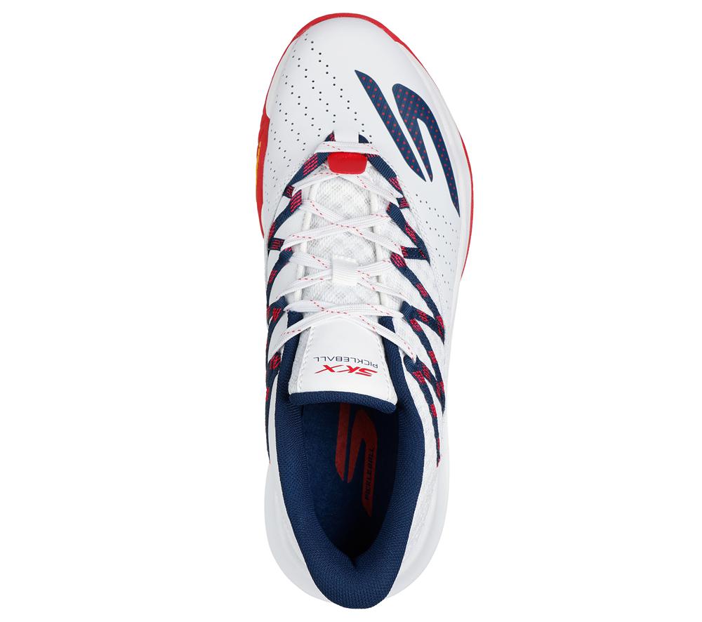 Men Skechers Viper Court Rally Lace Up White / Navy  USA |  6397-YODLB
