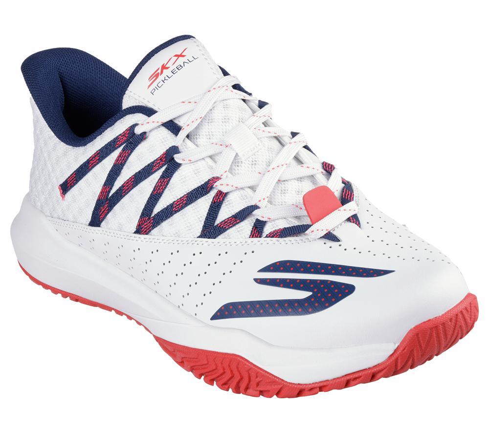 Men Skechers Viper Court Rally Lace Up White / Navy  USA |  6397-YODLB