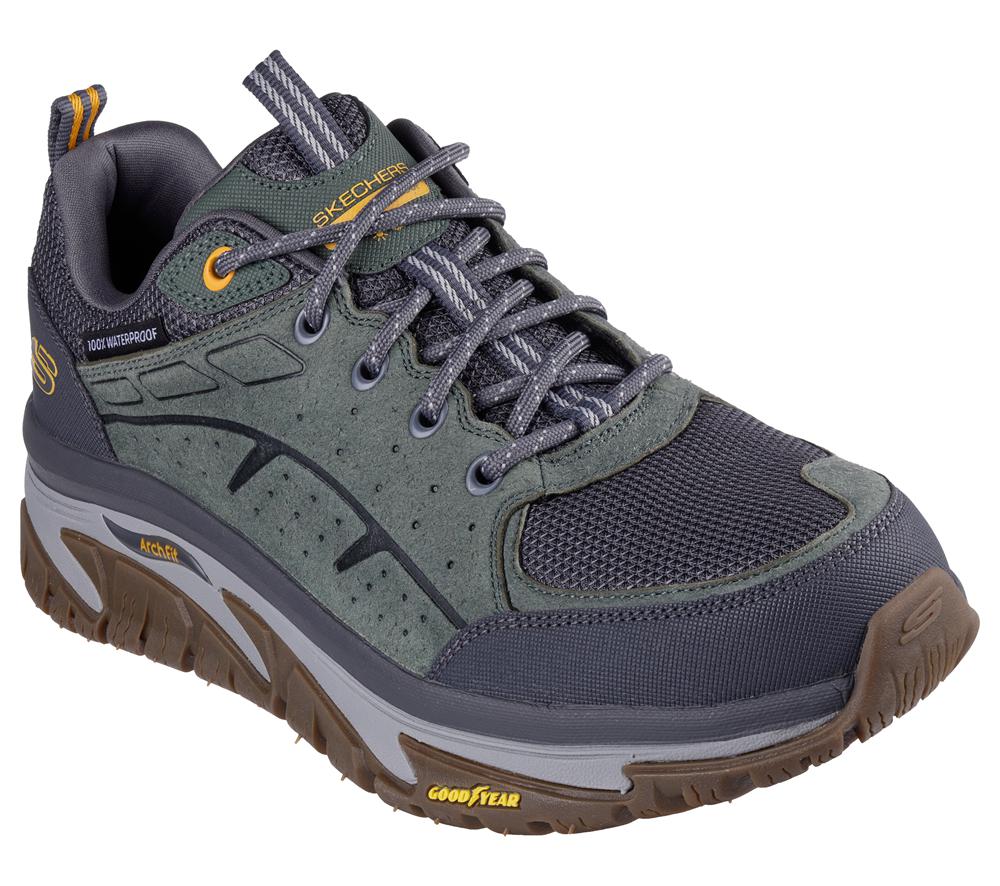 Men Skechers Waterproof: Arch Fit Road Walker - Vernal Sneakers Green  USA |  6184-HWKEL