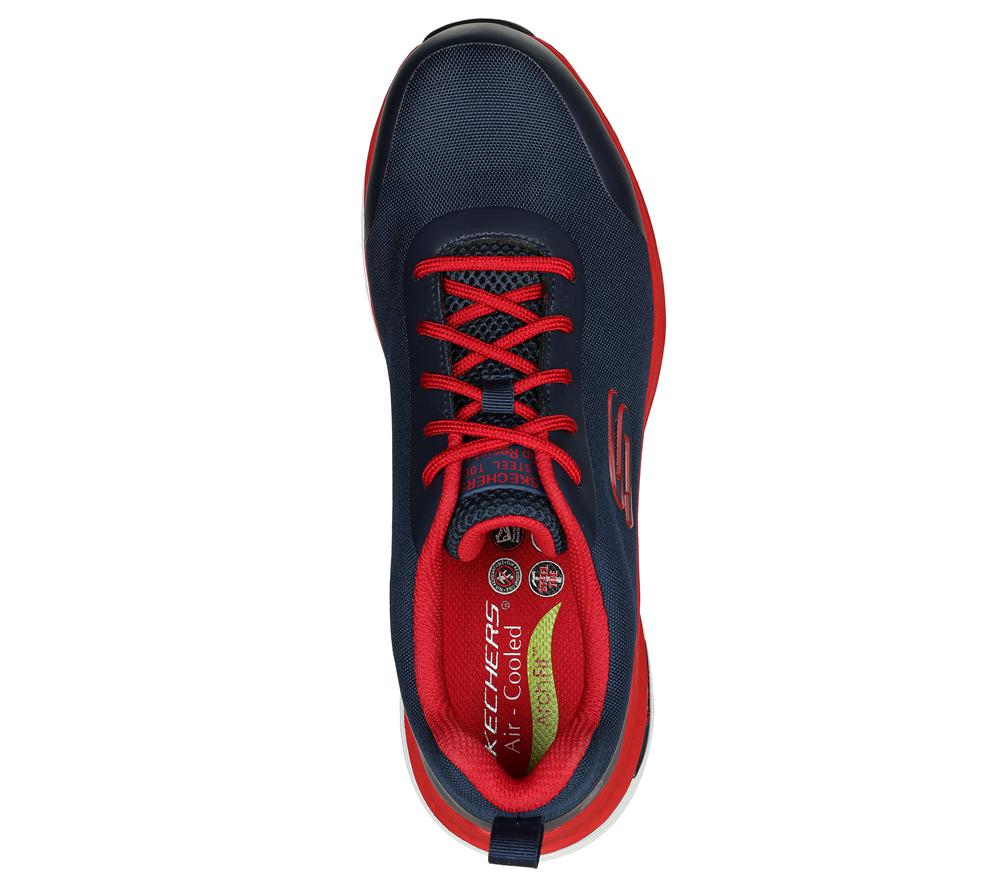 Men Skechers Work: Arch Fit SR - Ringstap Work Shoes Navy / Red  USA |  3176-VQWPE