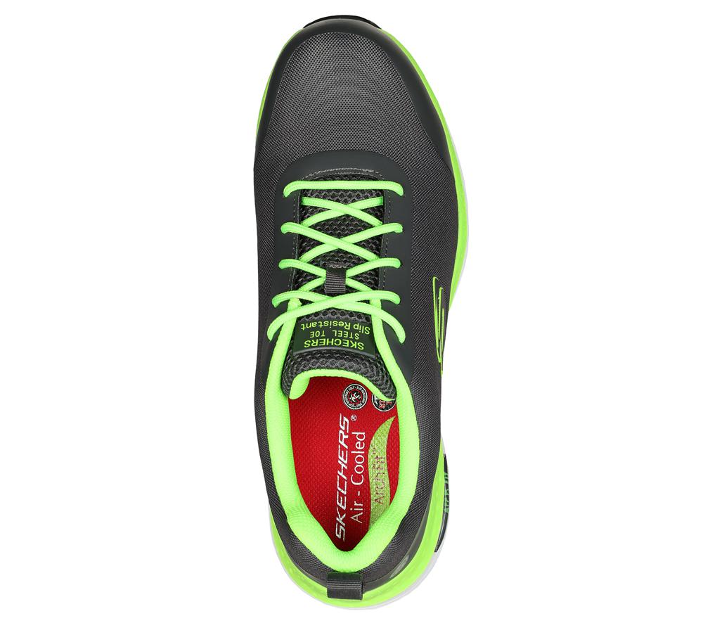 Men Skechers Work: Arch Fit SR - Ringstap Work Shoes Charcoal / Lime  USA |  1368-ZEQXW