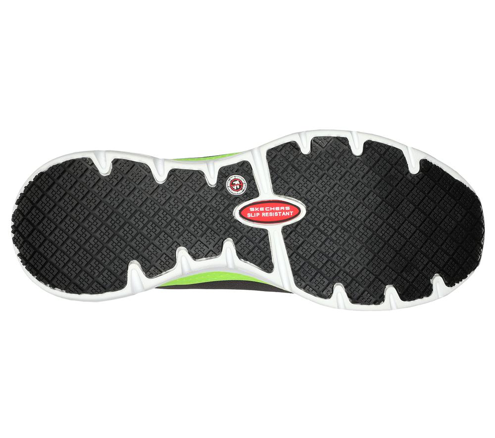 Men Skechers Work: Arch Fit SR - Ringstap Lace Up Charcoal / Lime  USA |  4026-MDNCZ