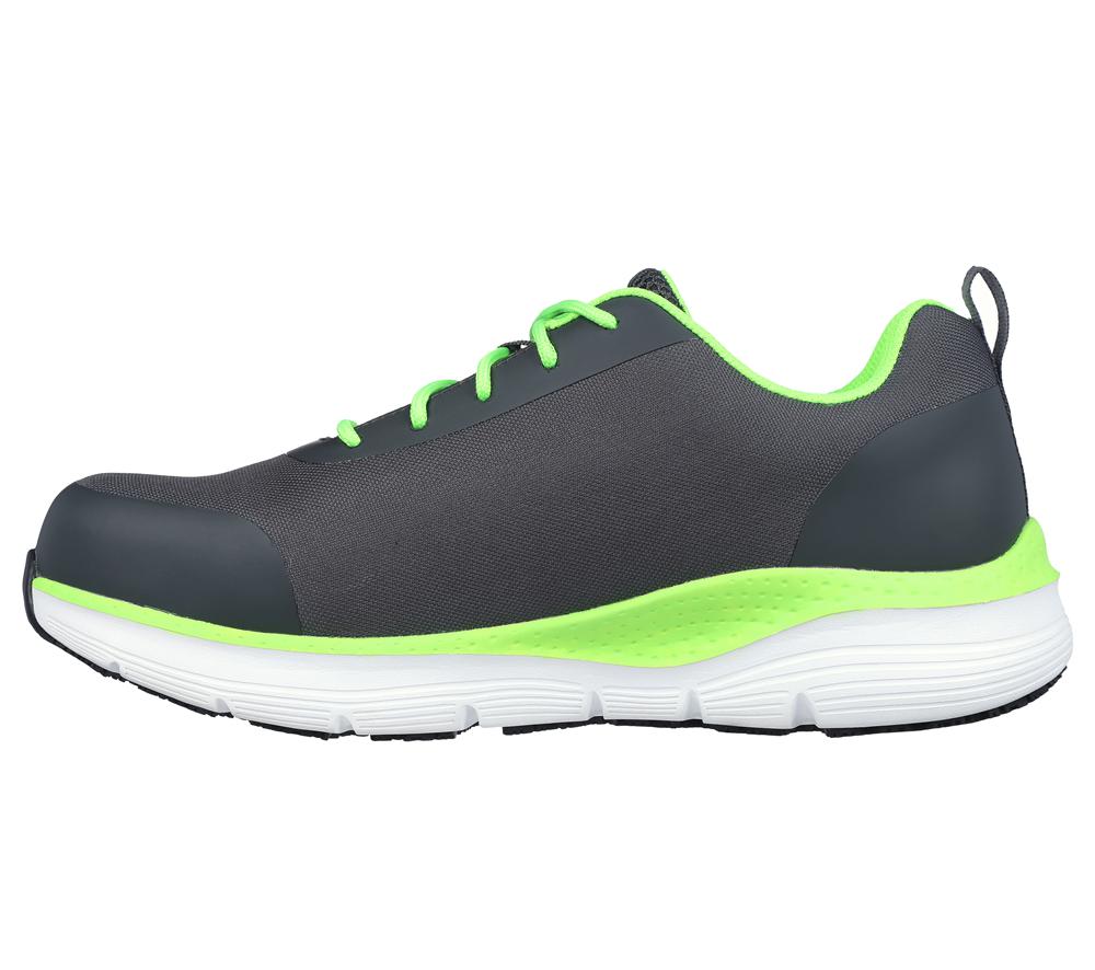 Men Skechers Work: Arch Fit SR - Ringstap Lace Up Charcoal / Lime  USA |  4026-MDNCZ
