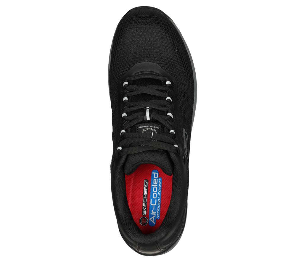 Men Skechers Work: Bulklin Comp Toe Lace Up Black  USA |  9068-KBXZQ