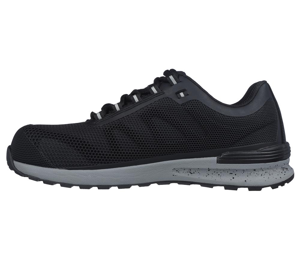 Men Skechers Work: Bulklin Comp Toe Lace Up Black  USA |  9068-KBXZQ