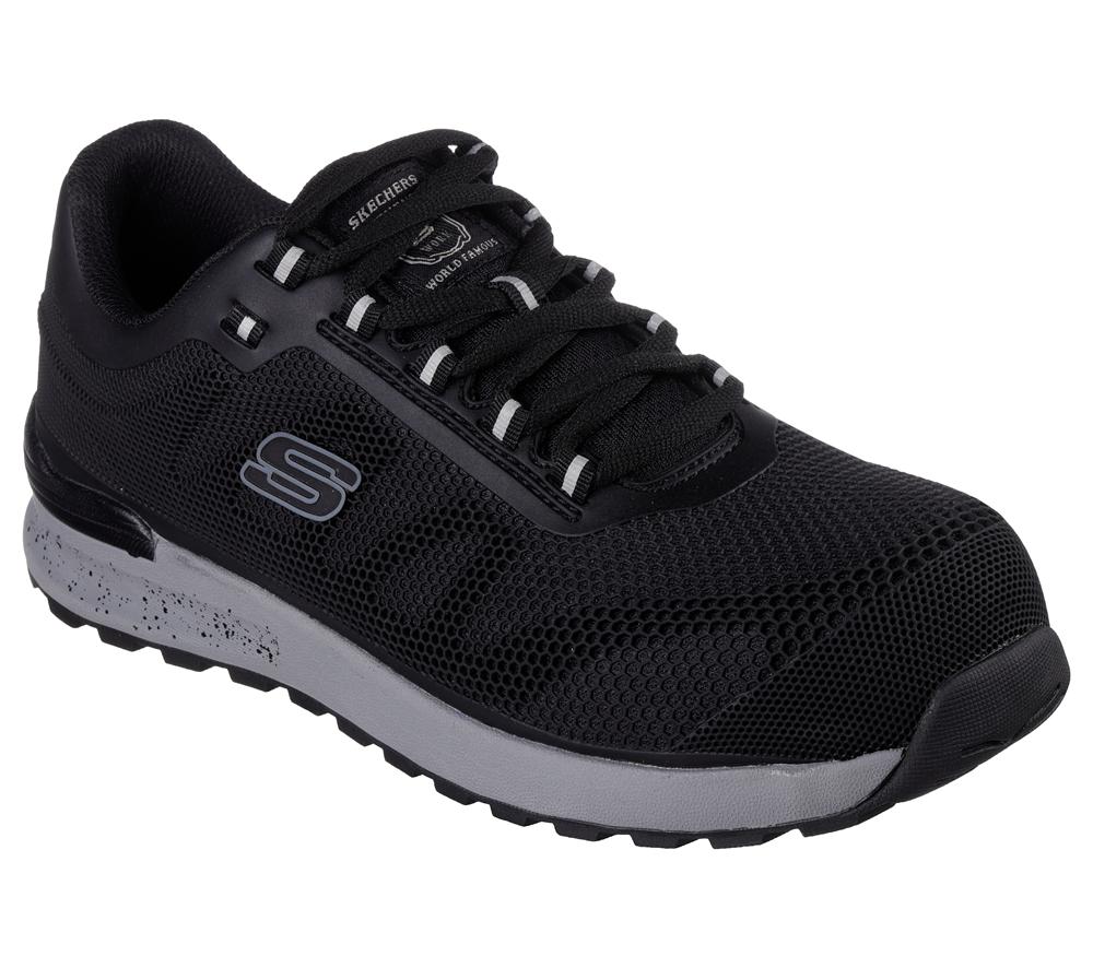 Men Skechers Work: Bulklin Comp Toe Lace Up Black  USA |  9068-KBXZQ