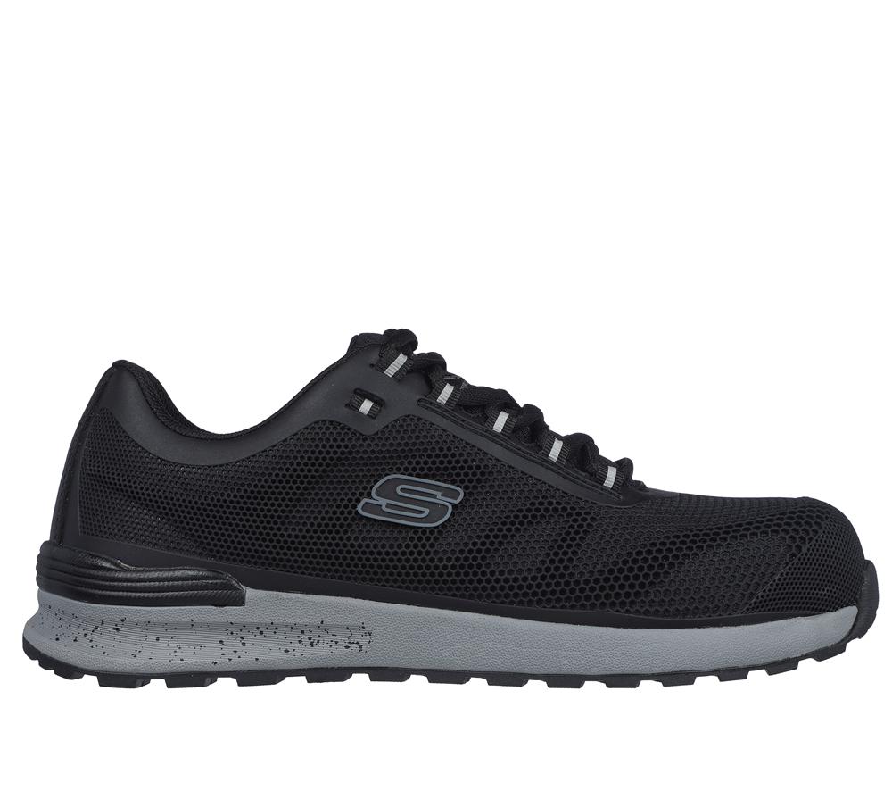 Men Skechers Work: Bulklin Comp Toe Work Shoes Black  USA |  9735-XHQCR