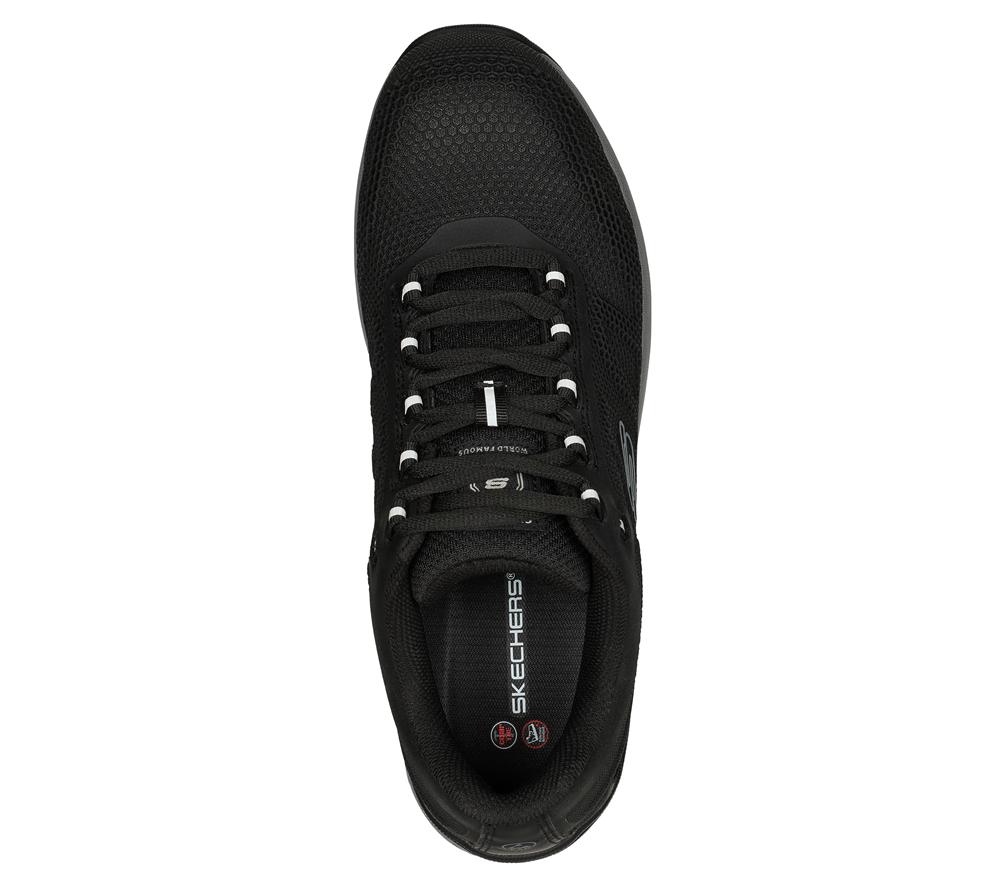 Men Skechers Work: Bulklin - Bragoo Lace Up Black  USA |  7846-GXREM