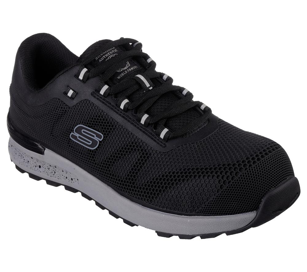 Men Skechers Work: Bulklin - Bragoo Lace Up Black  USA |  7846-GXREM