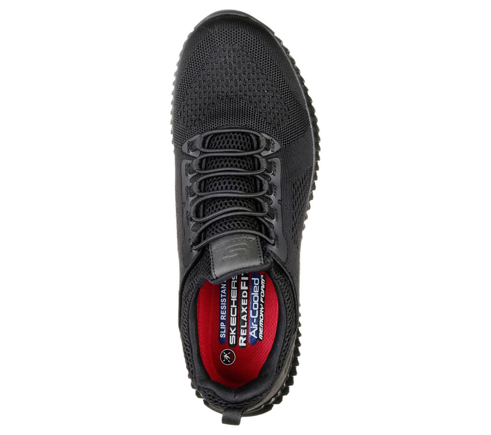 Men Skechers Work Relaxed Fit: Cessnock SR Work Shoes Black  USA |  3607-KIRCF