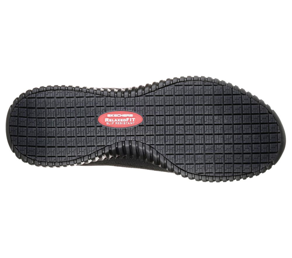 Men Skechers Work Relaxed Fit: Cessnock SR Work Shoes Black  USA |  3607-KIRCF