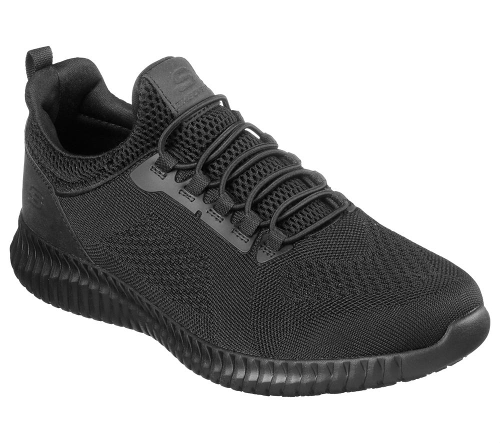 Men Skechers Work Relaxed Fit: Cessnock SR Work Shoes Black  USA |  3607-KIRCF