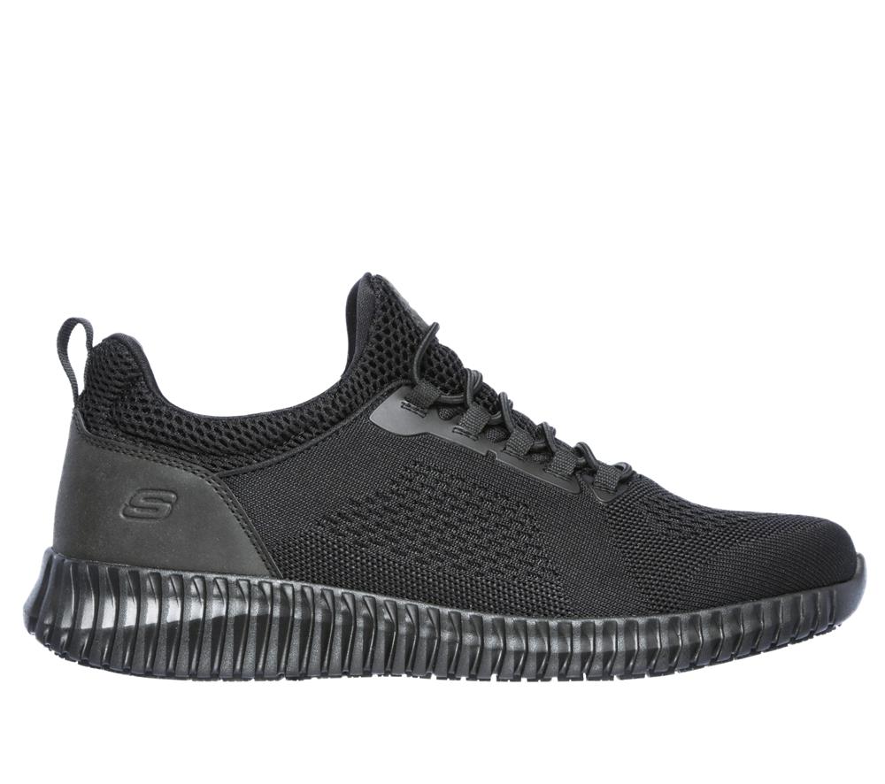 Men Skechers Work Relaxed Fit: Cessnock SR Work Shoes Black  USA |  3607-KIRCF