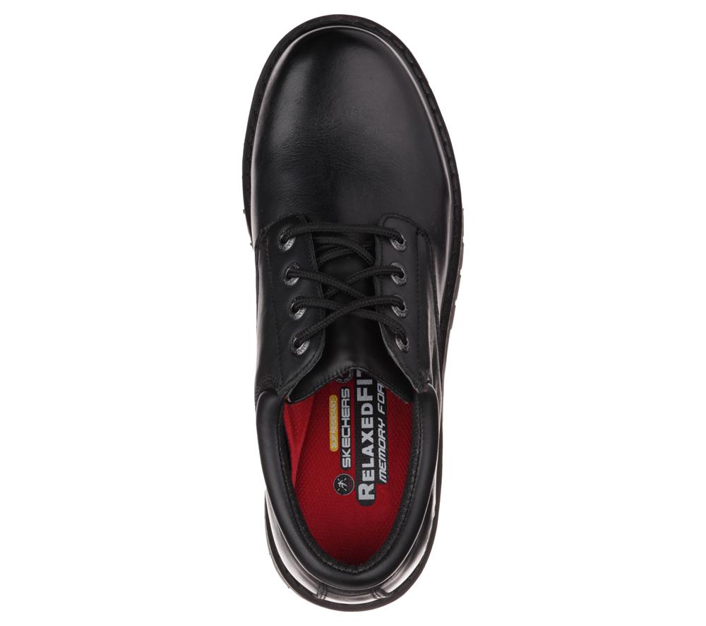 Men Skechers Work Relaxed Fit: Cottonwood - Elks SR Work Shoes Black  USA |  8364-HBFZP