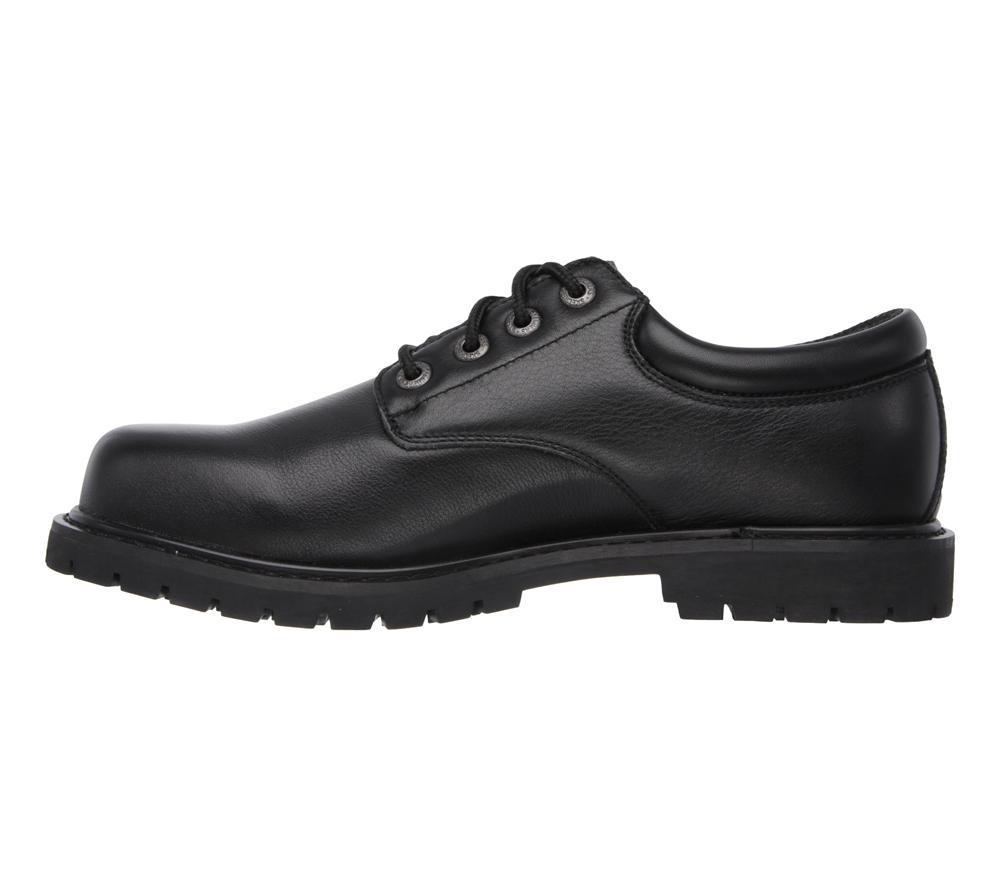 Men Skechers Work Relaxed Fit: Cottonwood - Elks SR Work Shoes Black  USA |  8364-HBFZP