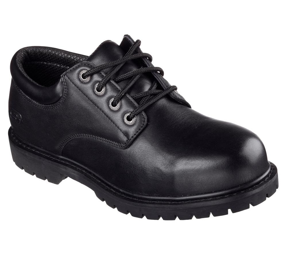 Men Skechers Work Relaxed Fit: Cottonwood - Elks SR Work Shoes Black  USA |  8364-HBFZP