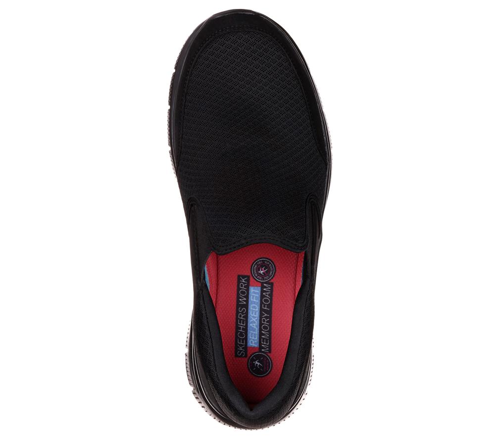 Men Skechers Work Relaxed Fit: Flex Advantage - McAllen SR Work Shoes Black  USA |  5089-LWBVN