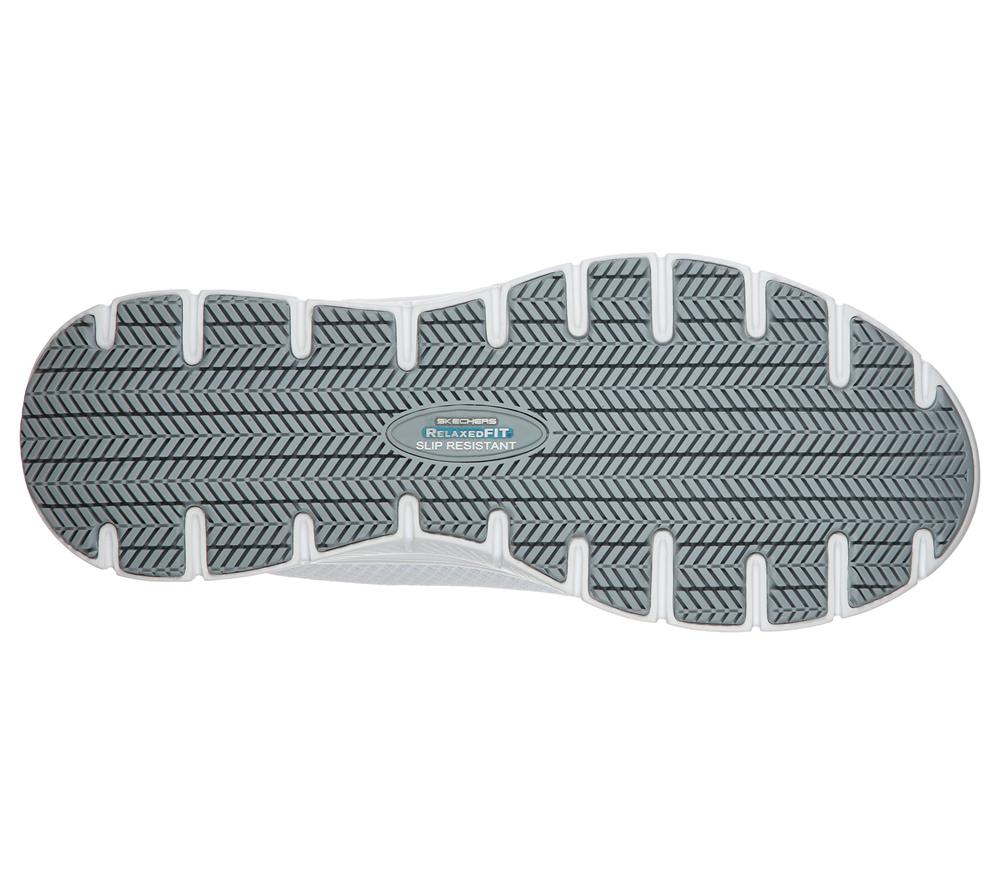 Men Skechers Work Relaxed Fit: Flex Advantage - Bendon SR Work Shoes White  USA |  7426-KZUMS