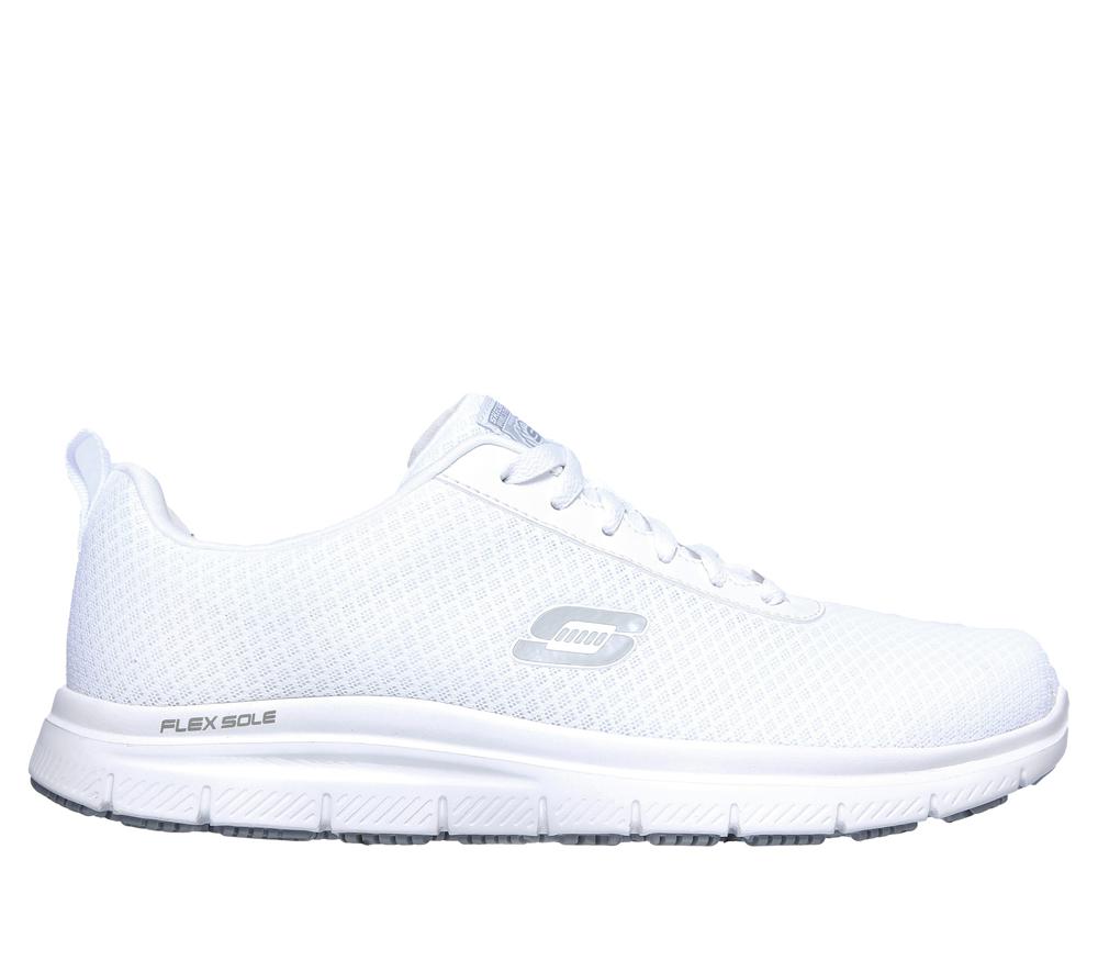 Men Skechers Work Relaxed Fit: Flex Advantage - Bendon SR Work Shoes White  USA |  7426-KZUMS