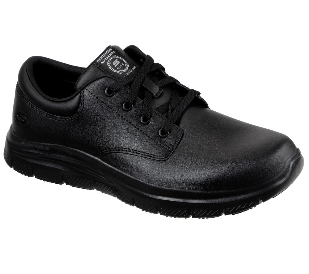 Men Skechers Work Relaxed Fit: Flex Advantage - Fourche SR Work Shoes Black  USA |  2930-KNAOP