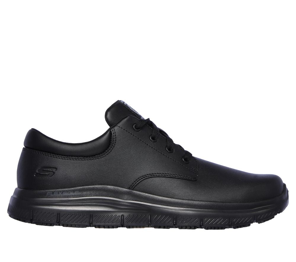 Men Skechers Work Relaxed Fit: Flex Advantage - Fourche SR Work Shoes Black  USA |  2930-KNAOP