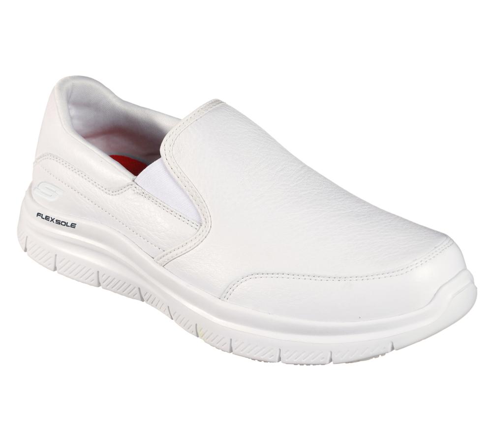 Men Skechers Work Relaxed Fit: Flex Advantage SR - Bronwood Work Shoes White  USA |  4912-VJLCB