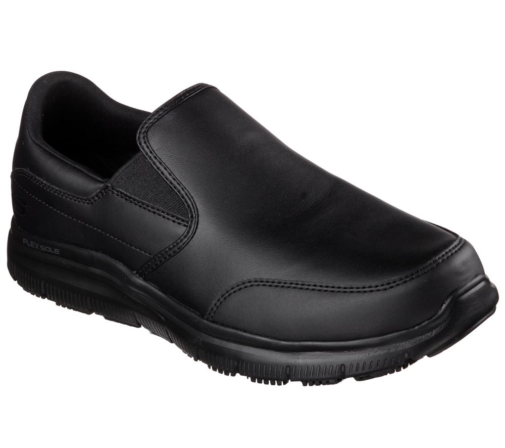 Men Skechers Work Relaxed Fit: Flex Advantage SR - Bronwood Work Shoes Black  USA |  8036-DGBFX