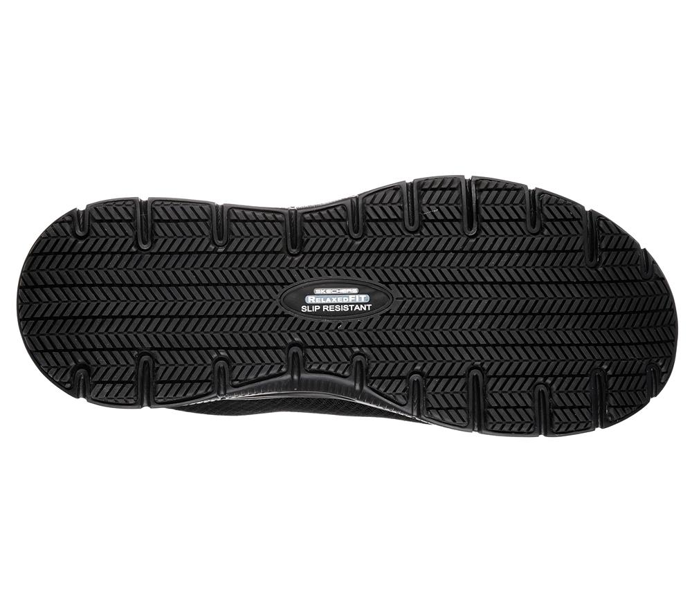 Men Skechers Work Relaxed Fit: Flex Advantage - Bendon SR Lace Up Black  USA |  6287-EJQMK