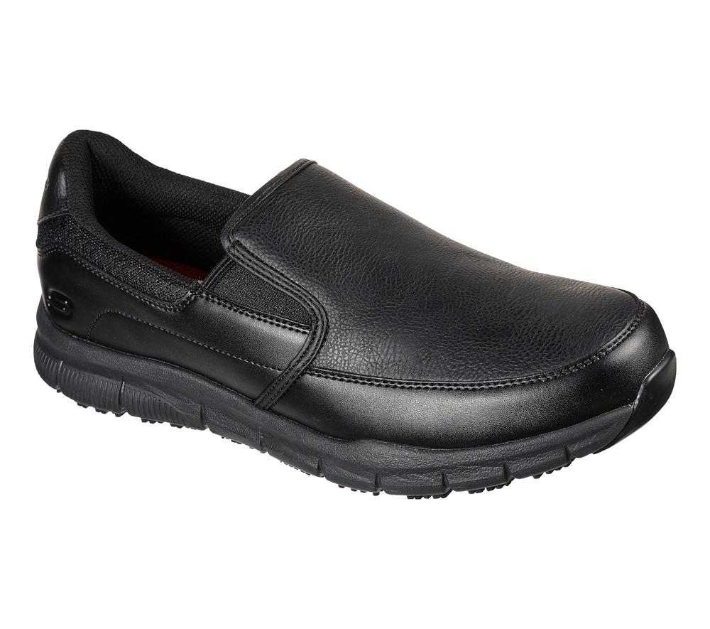 Men Skechers Work Relaxed Fit: Nampa - Groton SR Work Shoes Black  USA |  1860-AJTGE