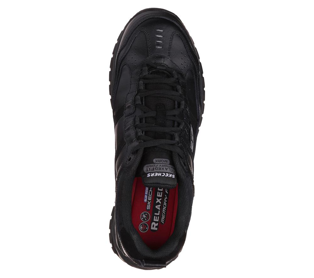Men Skechers Work Relaxed Fit: Soft Stride - Grinnell Work Shoes Black  USA |  8250-BYMSV