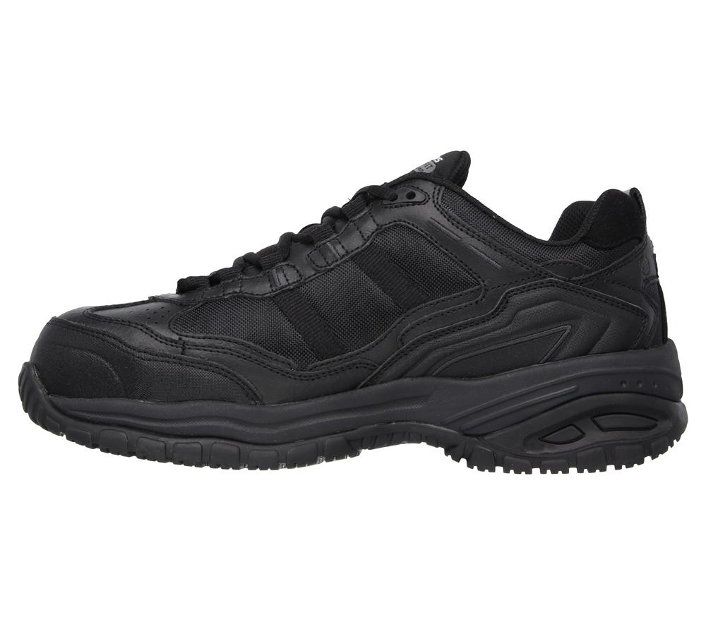 Men Skechers Work Relaxed Fit: Soft Stride - Grinnell Work Shoes Black  USA |  8250-BYMSV