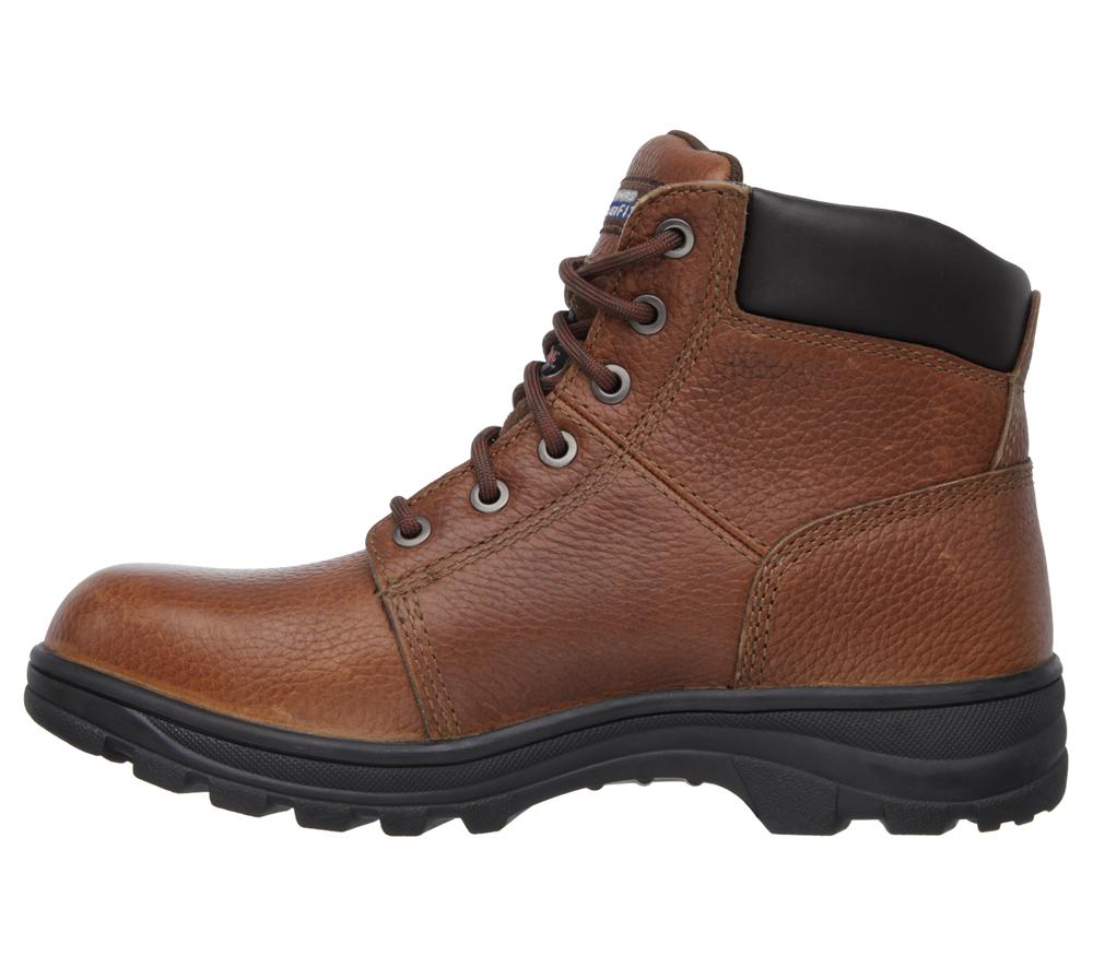 Men Skechers Work Relaxed Fit: Workshire ST Work Shoes Brown  USA |  5197-YJFCZ
