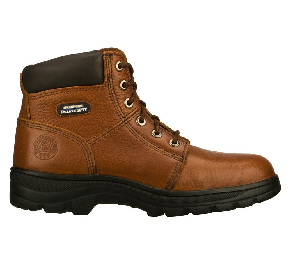 Men Skechers Work Relaxed Fit: Workshire ST Work Shoes Brown  USA |  5197-YJFCZ
