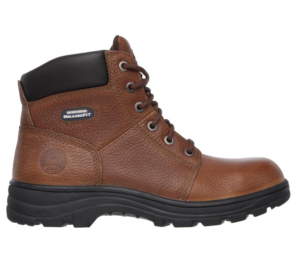 Men Skechers Work Relaxed Fit: Workshire ST Work Shoes Brown  USA |  5197-YJFCZ