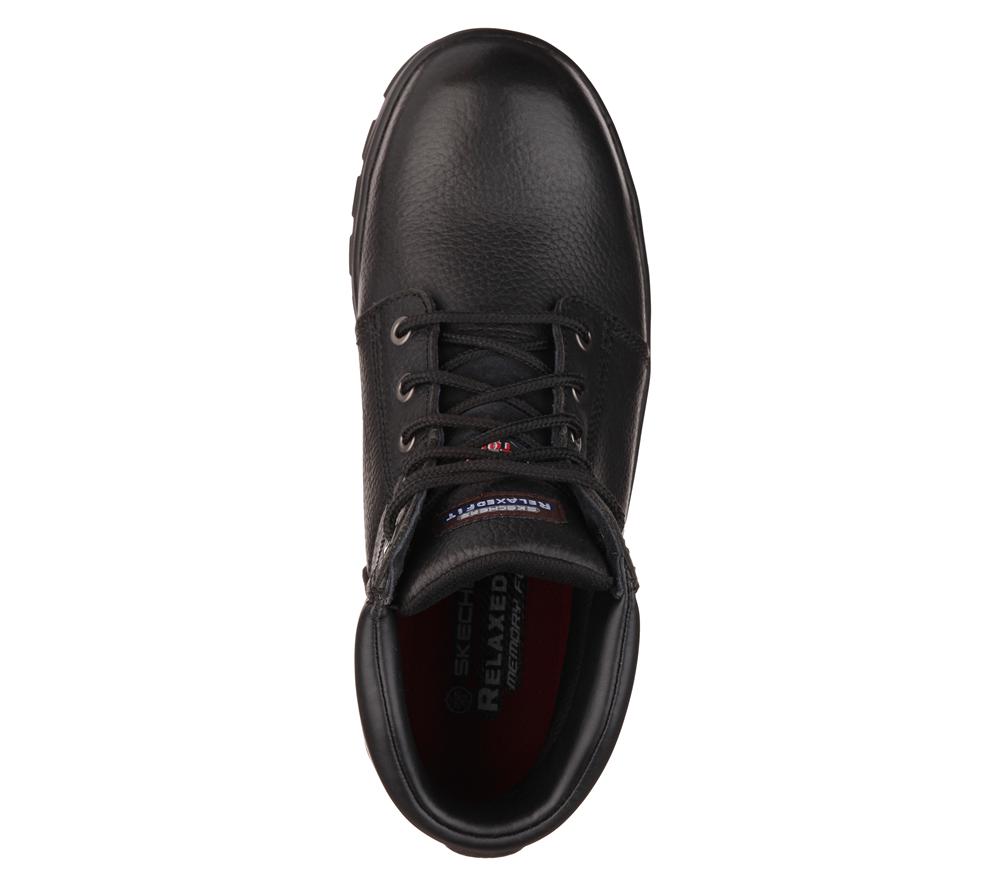 Men Skechers Work Relaxed Fit: Workshire ST Boots Black  USA |  4853-KVUBN