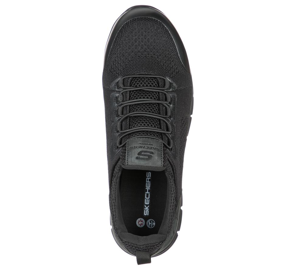 Men Skechers Work: Synergy - Omat Alloy Toe Work Shoes Black  USA |  0238-XMTLB
