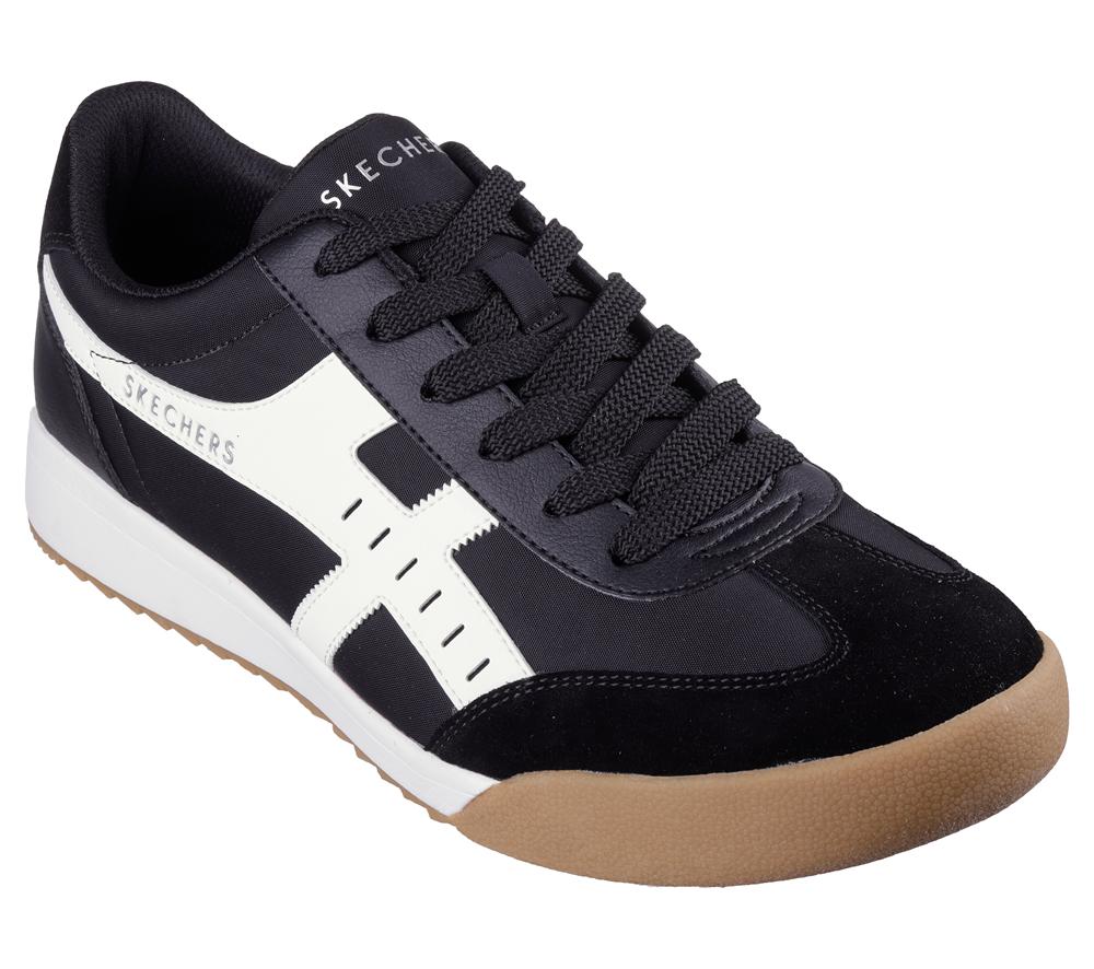 Men Skechers Zinger - Manzanilla Superado Lace Up Black / White  USA |  5926-IUNAC