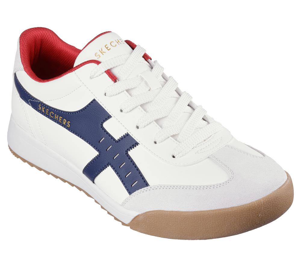 Men Skechers Zinger - Manzanilla Totale Lace Up White / Navy  USA |  5391-ACRUX