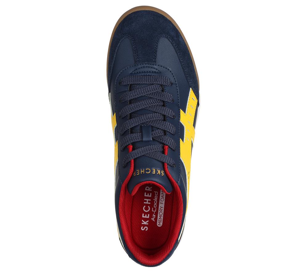 Men Skechers Zinger - Manzanilla Totale Lace Up Navy / Yellow  USA |  2689-UTAYR