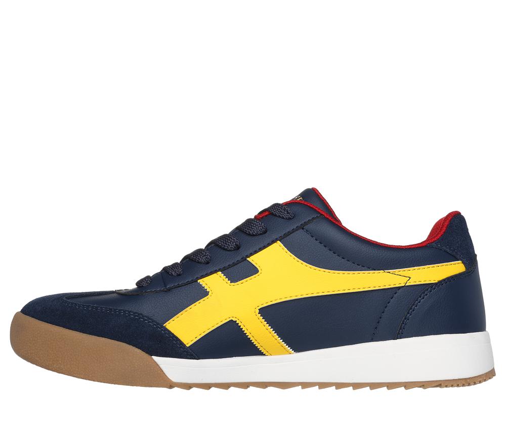 Men Skechers Zinger - Manzanilla Totale Lace Up Navy / Yellow  USA |  2689-UTAYR