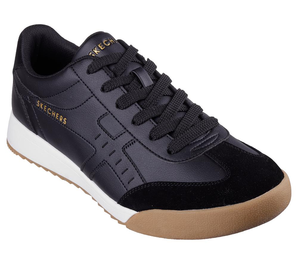 Men Skechers Zinger - Manzanilla Totale Lace Up Black  USA |  1830-DKUOT
