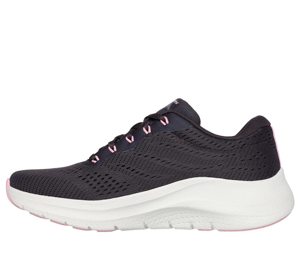 Women Skechers Arch Fit 2.0 - Big League Lace Up Shoes Pewter Grey  USA |  3860-OBAFT