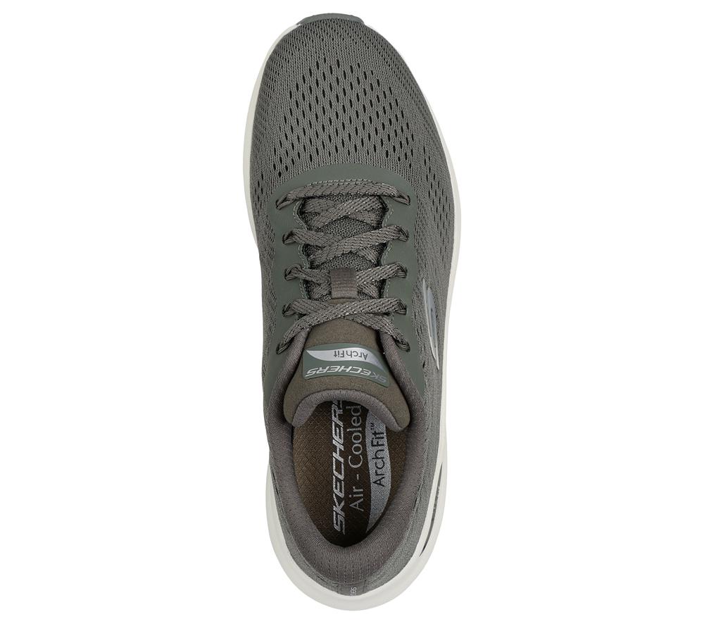 Women Skechers Arch Fit 2.0 - Big League Lace Up Shoes Olive  USA |  2091-TUMAV