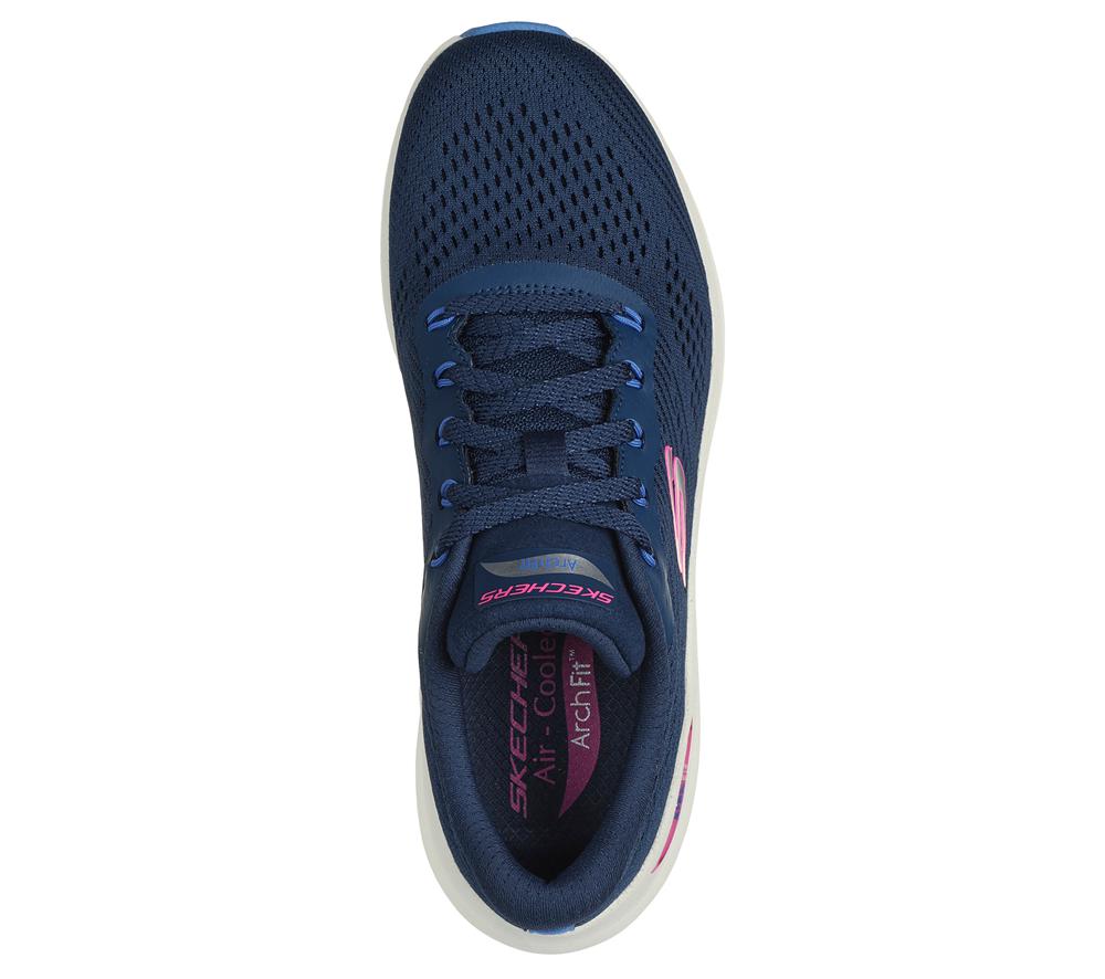 Women Skechers Arch Fit 2.0 - Big League Lace Up Shoes Navy / Multicolor  USA |  2319-YZFDU
